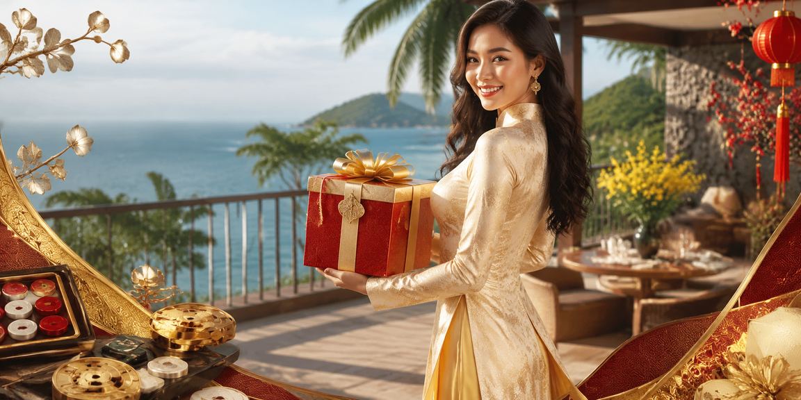 Người chơi tại Buôn Ma Thuột trong trang phục áo dài xem hướng dẫn sử dụng voucher