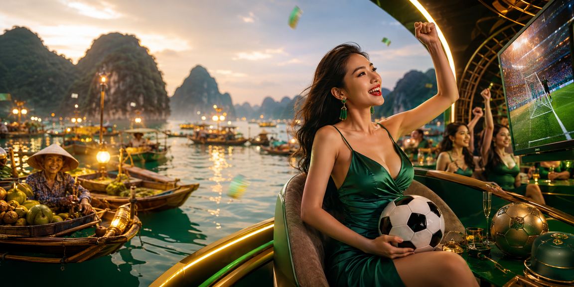 Người dùng xem phân tích kèo thể thao tại khu vực vịnh Hạ Long trong không khí lễ hội sôi động